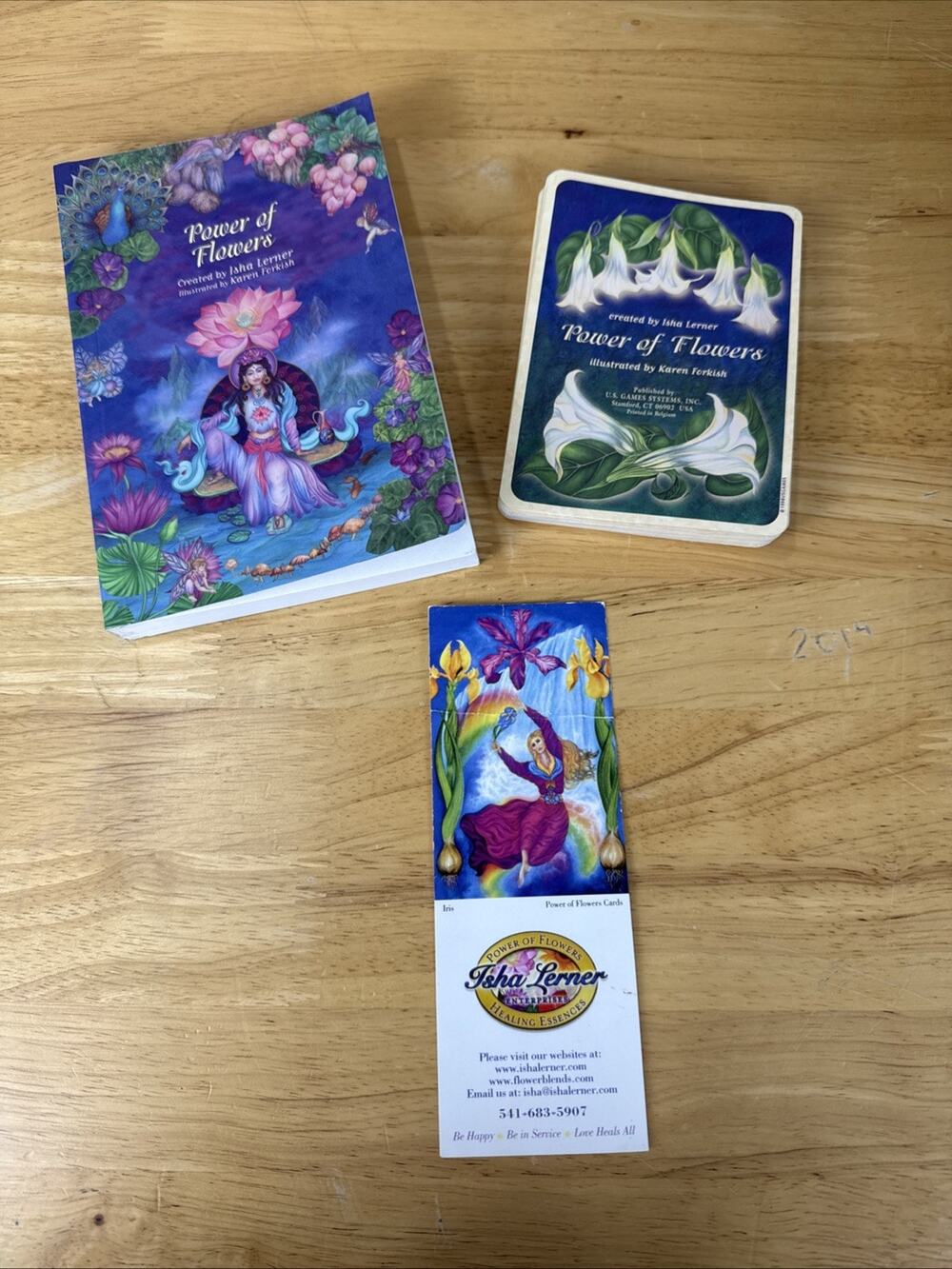 Power of Flowers Oracle Set Isha Lerner. HTF OOP 32-Card Deck & 1st Ed Book 2000